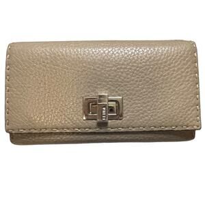 Fendi Peekaboo Beige Selleria Long Calfskin Trifold Wallet